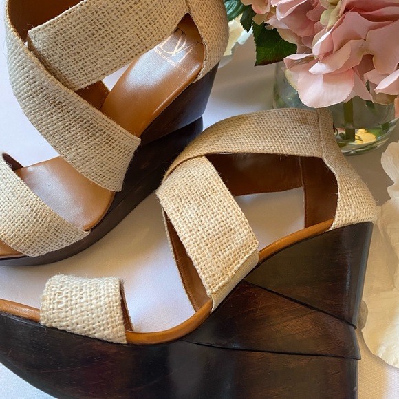 💎STUNNING💎Diane Von Furstenberg~HOST PICK 3X‼️Luxury Designer Opal Wedge Heels - Picture 4 of 16